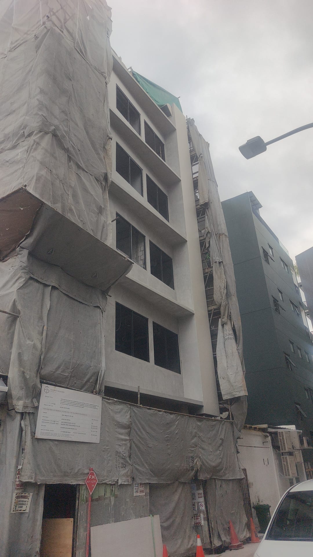 Conserved shophouse extension works in progress
